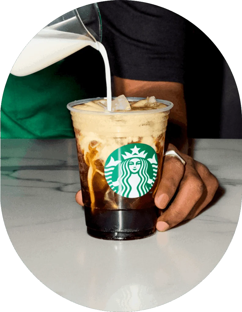 Starbucks coffee pour